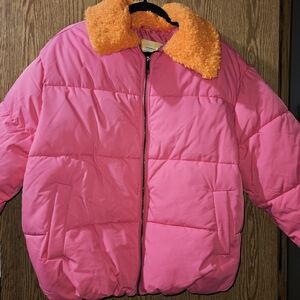 Urban Outfitters Pink Jacket with Orange Accents
